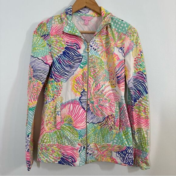 LILLY PULITZER Leona Jacket Size XS Colorful Preppy Spring Vacation Cotton - Picture 2 of 10